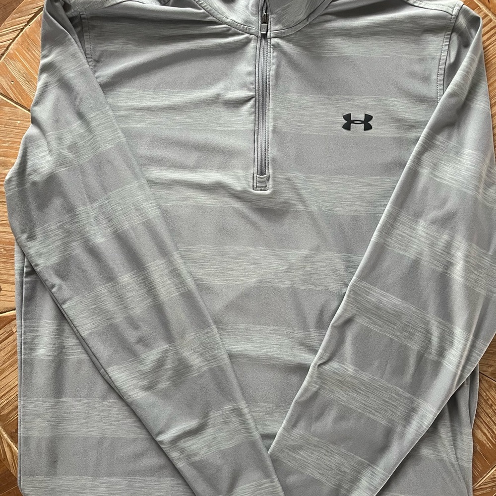 Under Armour Light Gray Striped Pullover